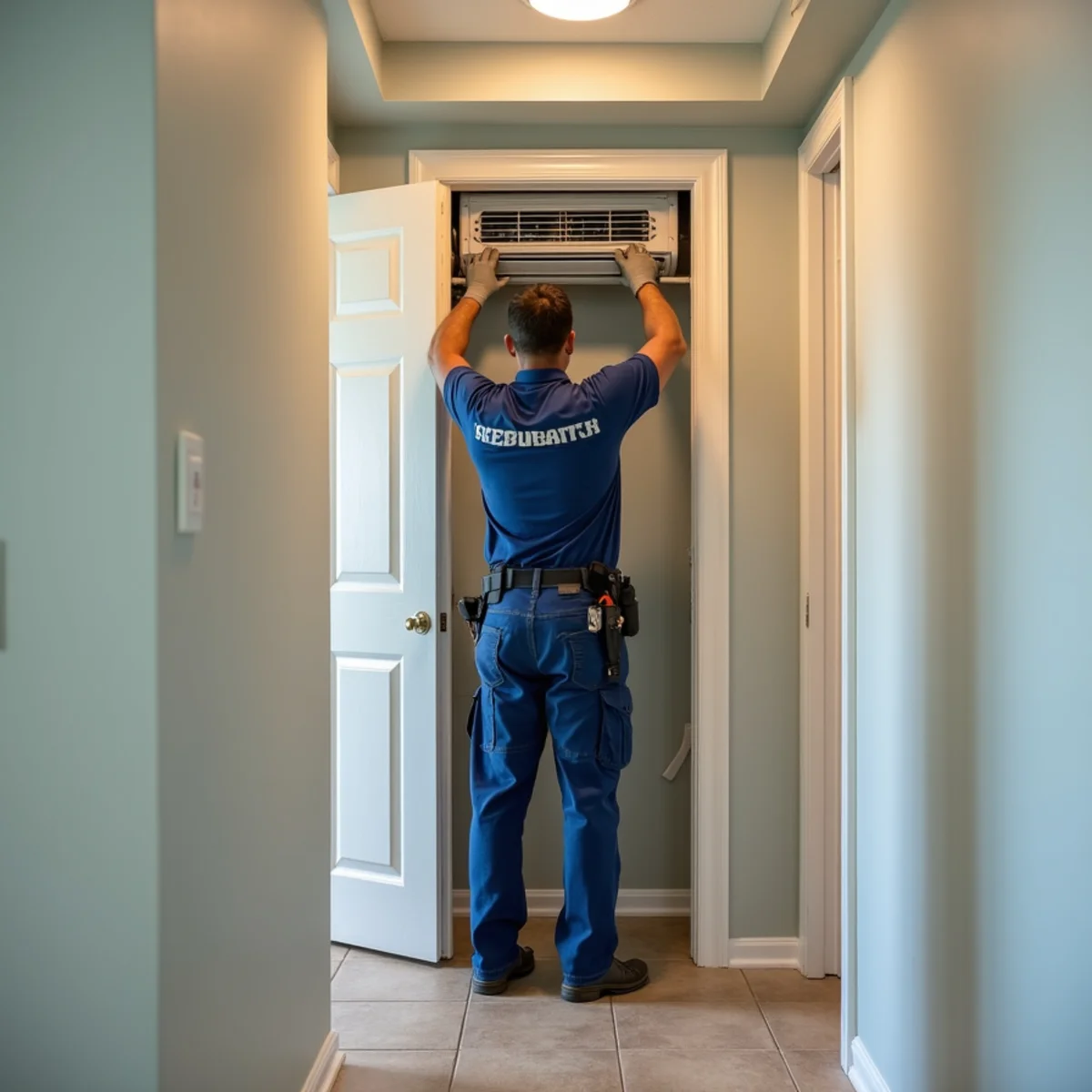 Condo fan-coil air handler unit in a Hutchinson Island, FL building