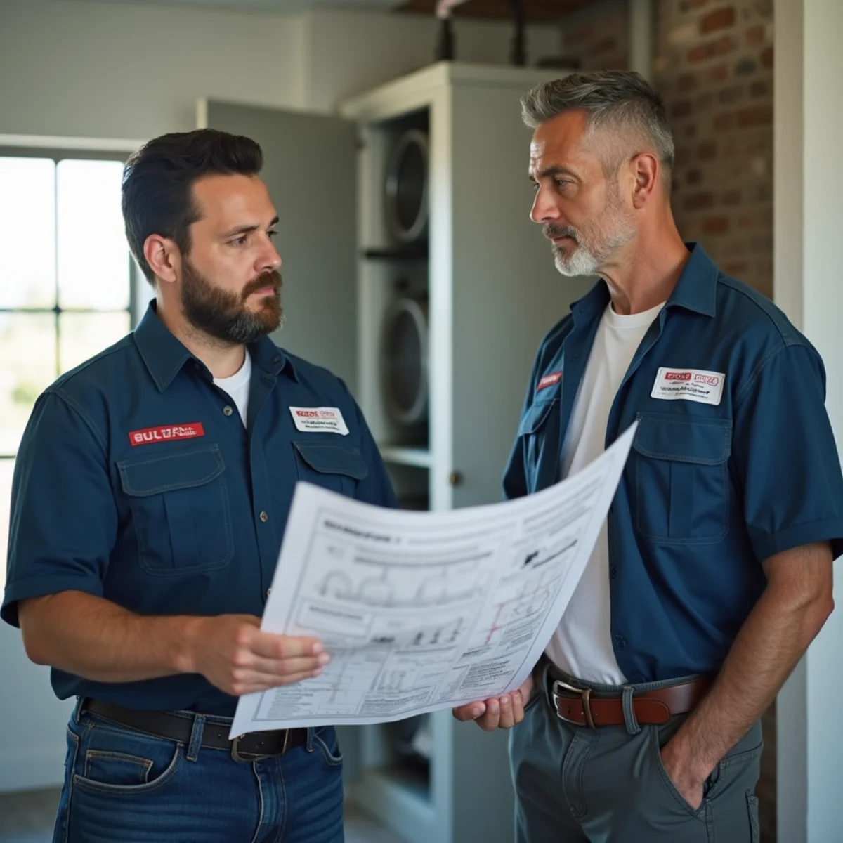 HVAC technician servicing equipment at a Martin County condo community