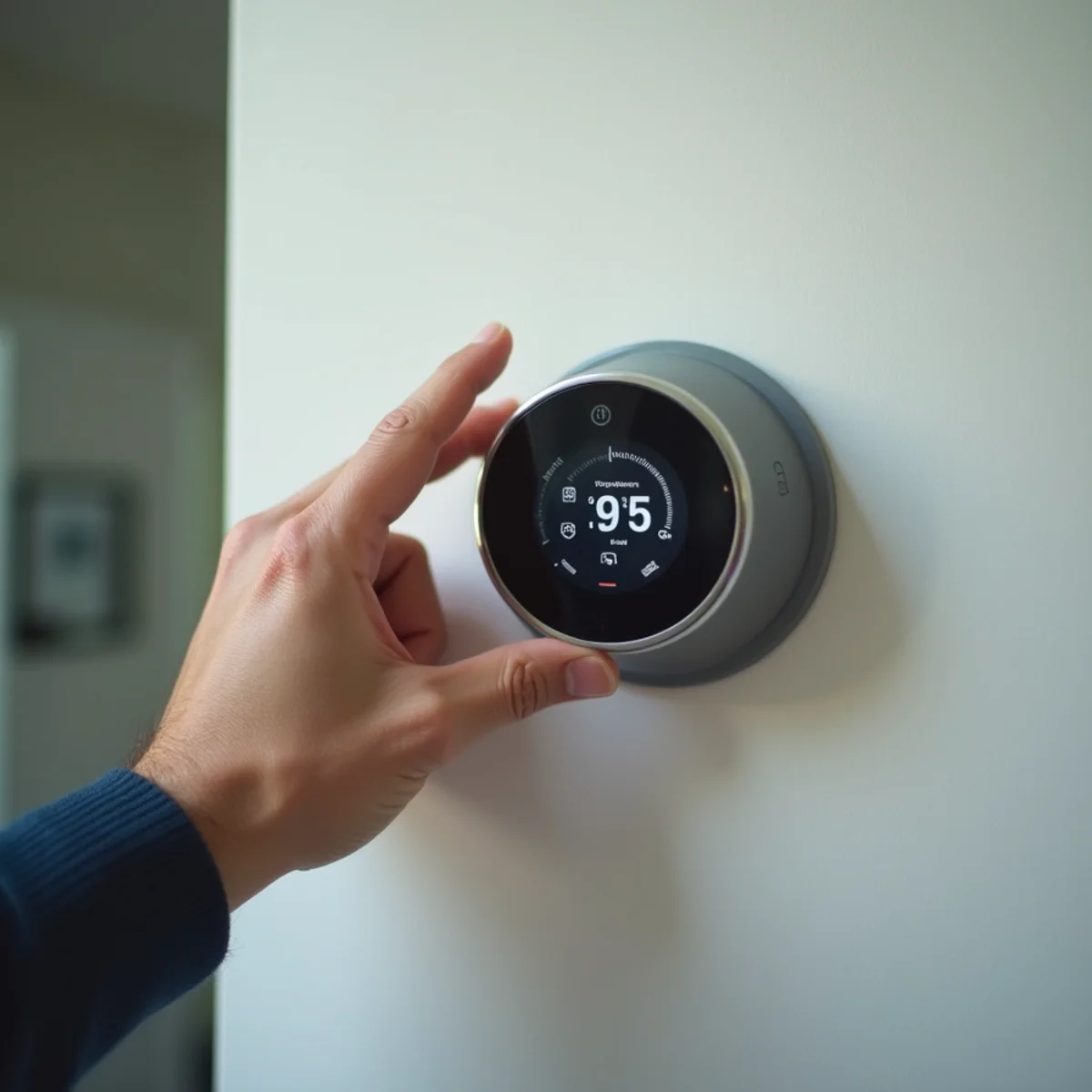 Smart thermostat app showing humidity readings for a seasonal Florida home