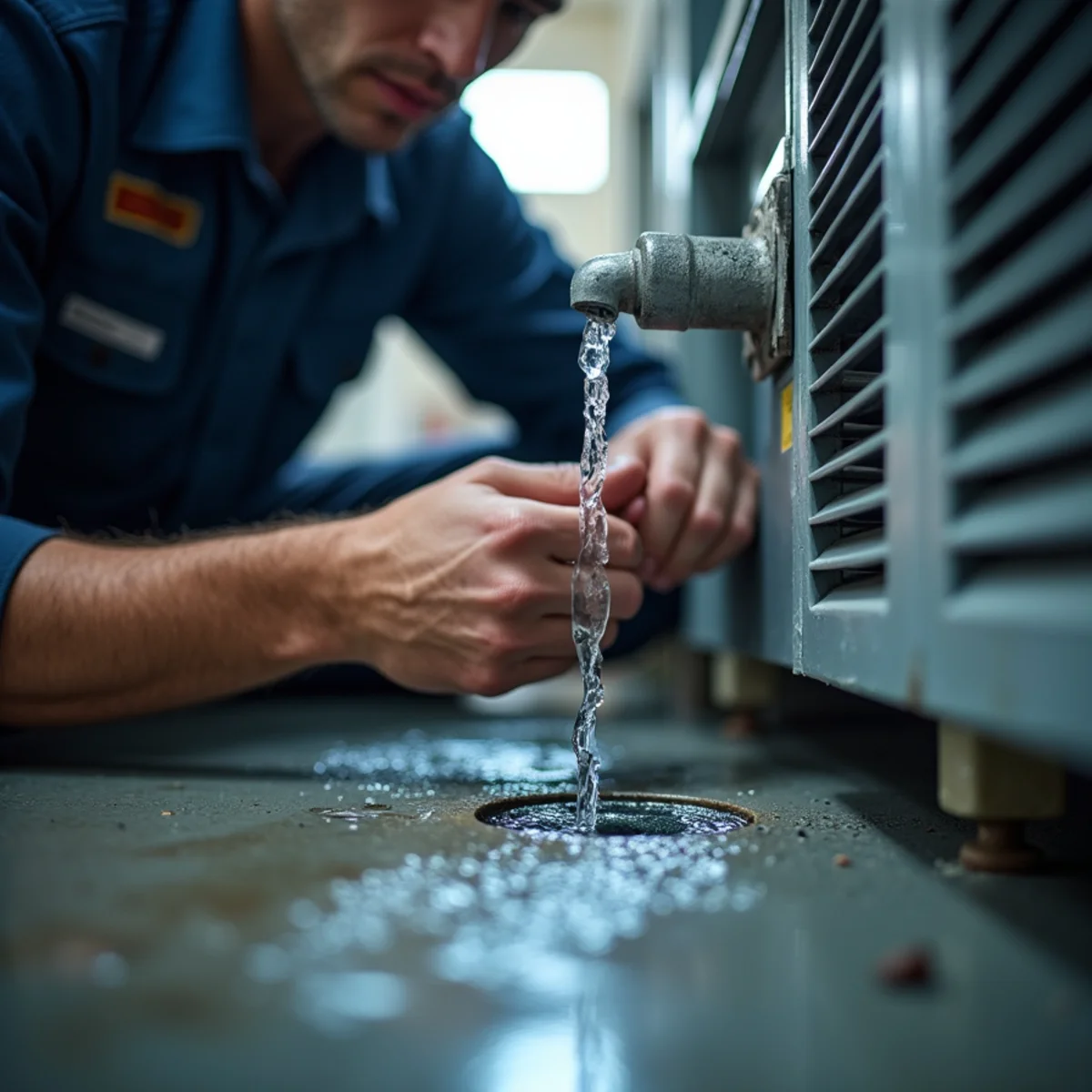 Verifying the condensate drain before closing a Florida home for the summer