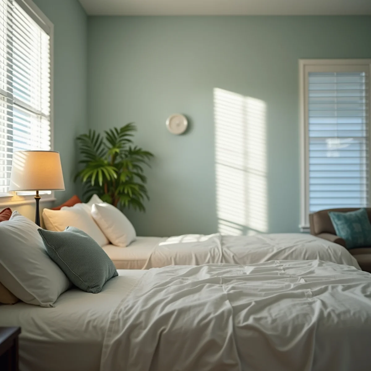 Closed-up Florida home with thermostat set for summer humidity control