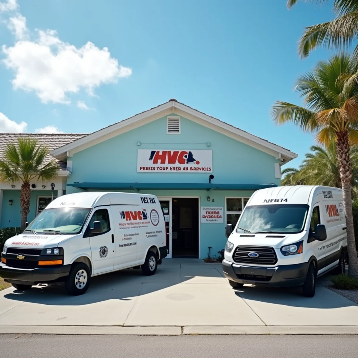 HVAC Stuart FL shop and service trucks at 3077 SE Dixie Hwy