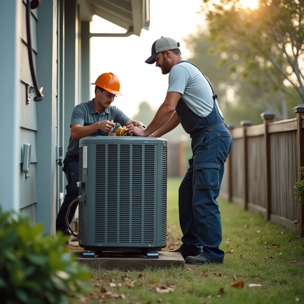 Heat pump installation on a raised stand in Stuart, FL