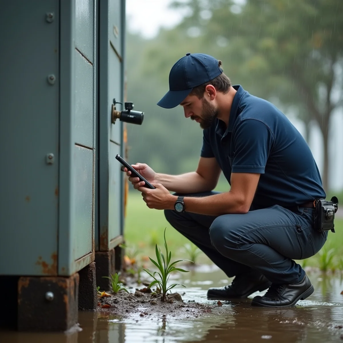 Post-hurricane HVAC damage inspection in Stuart, FL