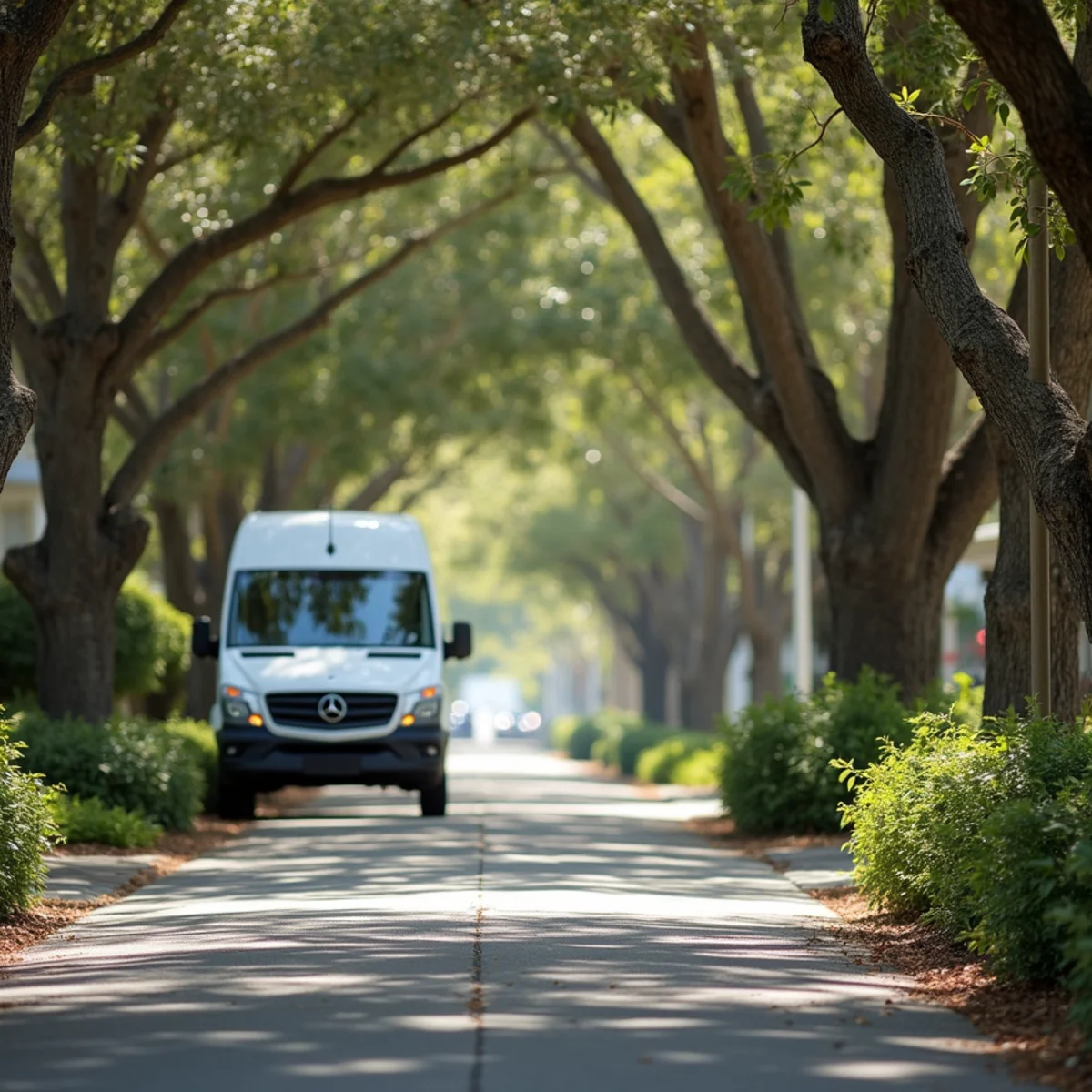 HVAC service on a canopied street in Eden, FL