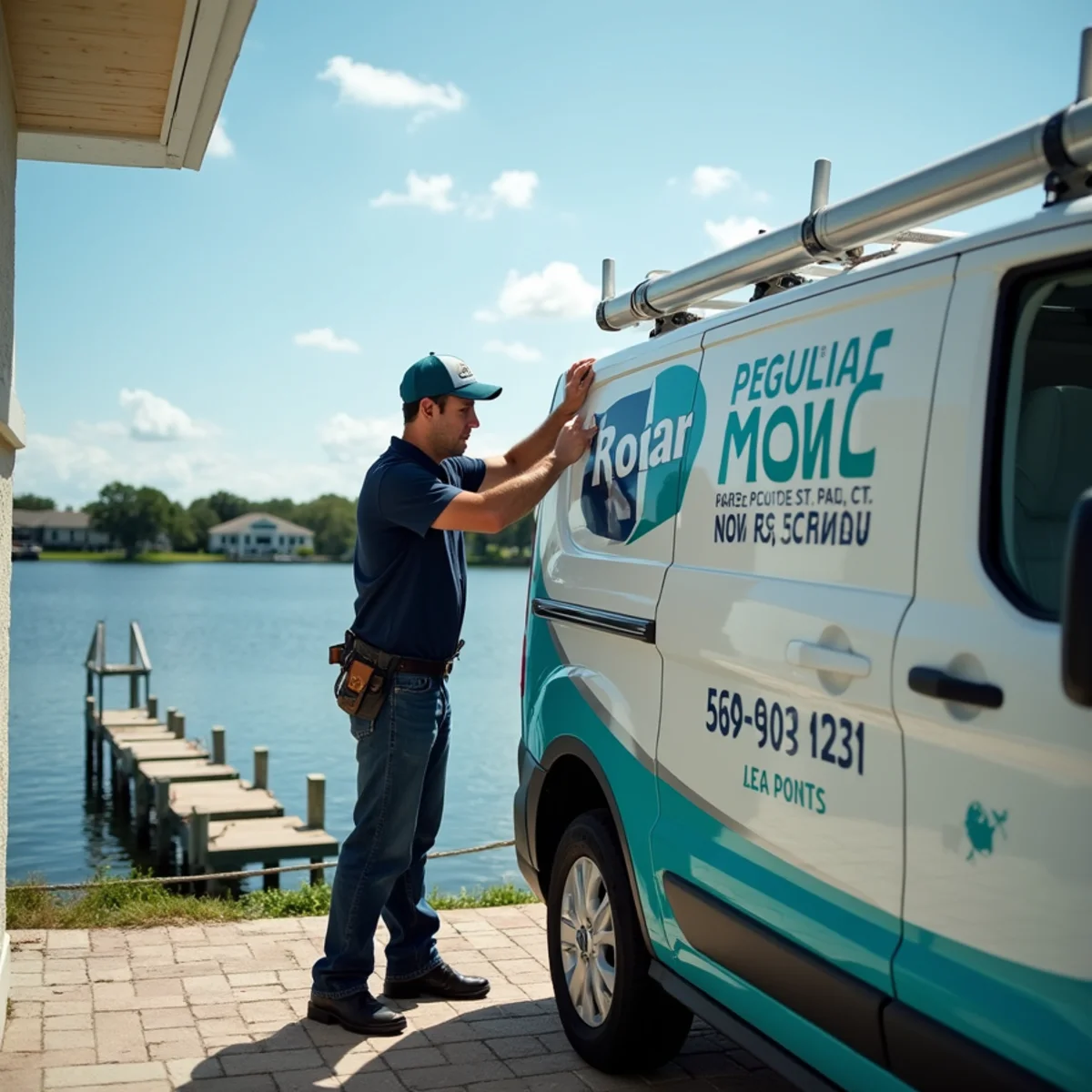 Elevated coastal-rated condenser installed at a waterfront home in Rocky Point, Stuart, FL